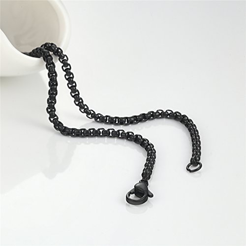 PROSTEEL Collar Hombre Collar Mujer de Acero Inoxidable 3mm Cadena Curb Chain 50cm