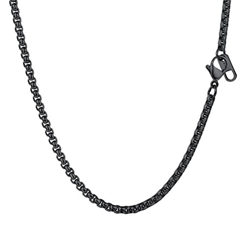 PROSTEEL Collar Hombre Collar Mujer de Acero Inoxidable 3mm Cadena Curb Chain 50cm