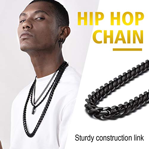 PROSTEEL Collar Hombre de Plata Tono Cadena Miami Cubana plataeado Cadena Hiphop Cadena Hombre Curb Cuba Chain Collar de Aleación Plateado 6mm