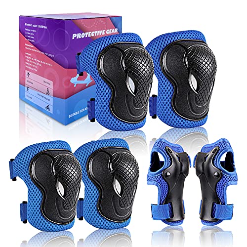 Protecciones Patines Niños, Juego Protectores Rodilleras Coderas Muñeca Muñequeras Infantiles para Skate Bicicleta Patinaje Ciclismo Monopatín Escalada Esqui Scooter Seguridad Deportiva