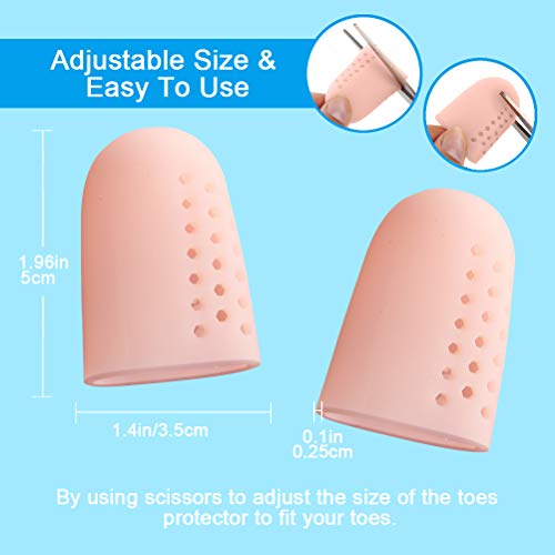 Protector dedo gordo pie, 10 piezas Punteras de Silicona para Dedo Gordo, Protector Dedos Pie Transpirable, Para Ampollas, Callos, Alivio Del Dolor De Fricción y Mucho Más. (beige)