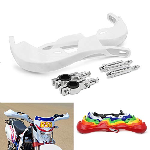 Protector Manillar Moto Paramanos K.T.M Guardamanos Moto para 22 mm y 28 mm universales para h.o.n.d.a Yamaha Kawasaki Suzuki KTM Dirt Bike Motocicleta MX Racing ATV Quad KAYO-Blanco