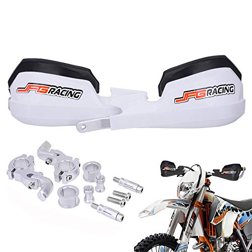 Protector Manillar Moto Paramanos K.T.M Guardamanos Moto para Manillar de 7/8 y 1 1/8 Pulgadas, para Dirt Bike K.T.M H.o.n.d.a Yamaha Kawasaki Suzuki Motocross Enduro Supermoto-Blanco