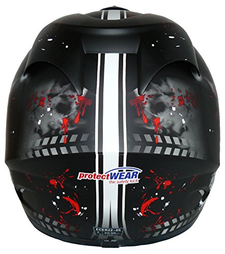 Protectwear Casco de moto negro-rojo 99 FS-801-99R Tamaño M