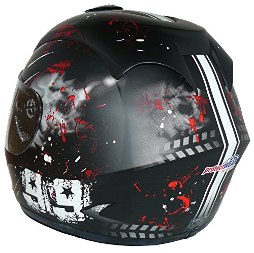 Protectwear Casco de moto negro-rojo 99 FS-801-99R Tamaño M