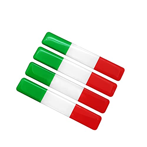 PT Decals 4 Piezas 90x15mm Suave Flexible epoxi Italia Bandera Italiana Emblema Adhesivo calcomanías para vehículo Auto Coche Motocicleta Casco decoración del hogar