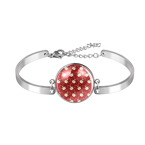 Pulsera, brazalete de acero inoxidable brazalete de regalo de joyería puño pulido estilo de caja de regalo de moda Monkey King Red para hombres mujeres