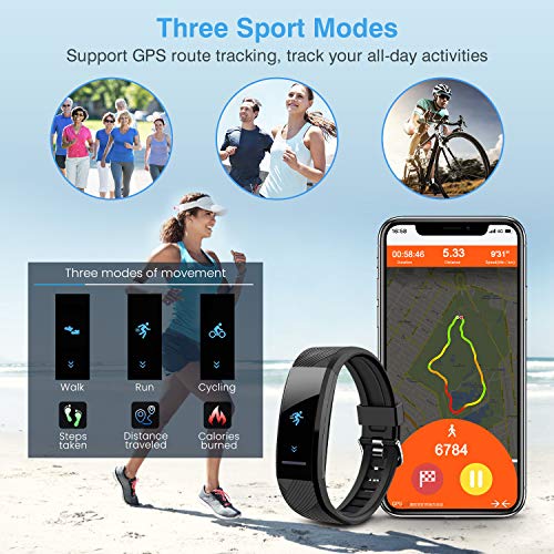 Pulsera de fitness, rastreador de fitness, monitor de frecuencia cardíaca, resistente al agua, IP67, reloj inteligente, rastreador de actividad, reloj deportivo, SMS, SNS,Whatsapp, alarma de vibración