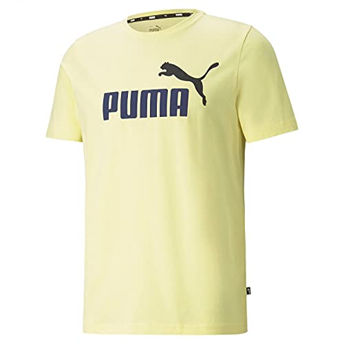 PUMA 586759 - Camiseta de manga corta para hombre (cuello redondo, talla 56/58), color amarillo y azul