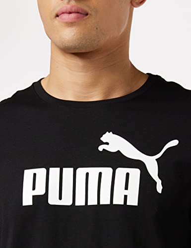 Puma Essentials LG T Camiseta de Manga Corta, Hombre, Negro (Cotton Black), M