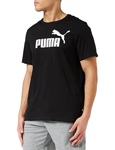 Puma Essentials LG T Camiseta de Manga Corta, Hombre, Negro (Cotton Black), M