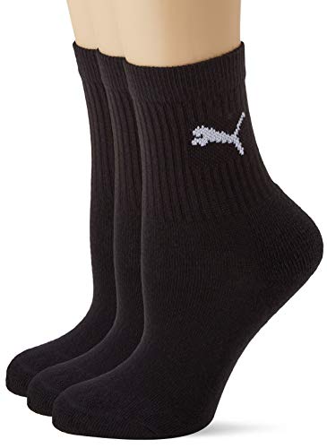 PUMA Junior Sport Socks (3 Pack) Calcetines, Black, 27-30 Unisex niños