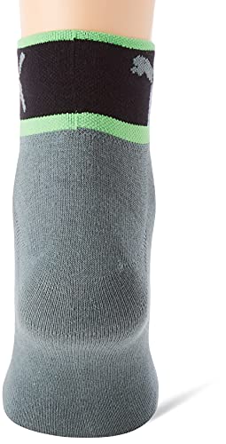 PUMA Men's Blocked Quarter Socks Pack de 2 Pares de Calcetines Cuartos con Logo en Bloque Hombre, Green Combo, 43 Regular