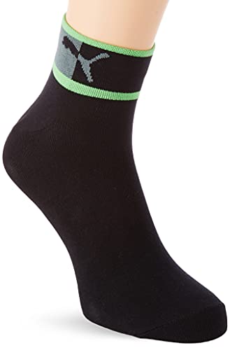 PUMA Men's Blocked Quarter Socks Pack de 2 Pares de Calcetines Cuartos con Logo en Bloque Hombre, Green Combo, 43 Regular