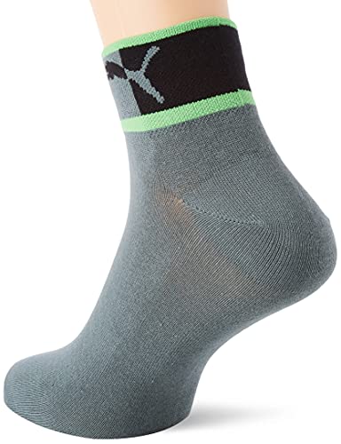 PUMA Men's Blocked Quarter Socks Pack de 2 Pares de Calcetines Cuartos con Logo en Bloque Hombre, Green Combo, 43 Regular