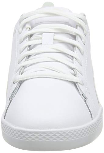 PUMA Smash Wns v2 L, Zapatillas Bajas, para Mujer, Blanco (Puma White-Puma White), 37.5 EU