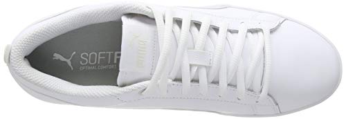 PUMA Smash Wns v2 L, Zapatillas Bajas, para Mujer, Blanco (Puma White-Puma White), 37.5 EU