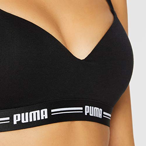 PUMA Women Padded Top 1P Hang Sujetador deportivo, black, M para Mujer