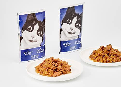 Purina Felix Le Ghiottonerie - Comida húmeda para Gatos con Berenjena, Pollo, Bacalao y atún, 80 Bolsas de 100 g