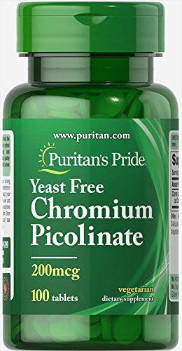 Puritan's Pride Chromium Picolinate 200 mcg Yeast Free 100 tablets