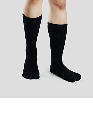 PUTUO Calcetines con Cinco Dedos Hombres Calcetines de Deportes de Algodón, EU39-45, 5 pares
