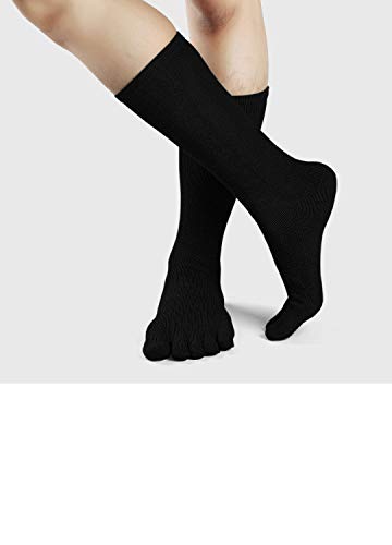 PUTUO Calcetines con Cinco Dedos Hombres Calcetines de Deportes de Algodón, EU39-45, 5 pares