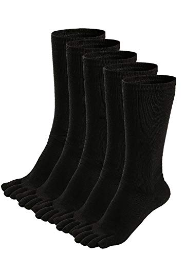 PUTUO Calcetines con Cinco Dedos Hombres Calcetines de Deportes de Algodón, EU39-45, 5 pares