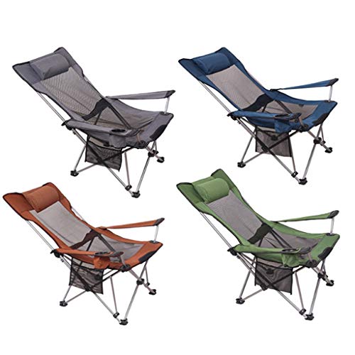 QIFFIY Silla Camping Silla Plegable Silla Silla de Playa Plegable portátil for Acampar Silla de la Pesca Volver Ocio Descanso for Comer heces Silla Silla de Playa (Color : Orange)