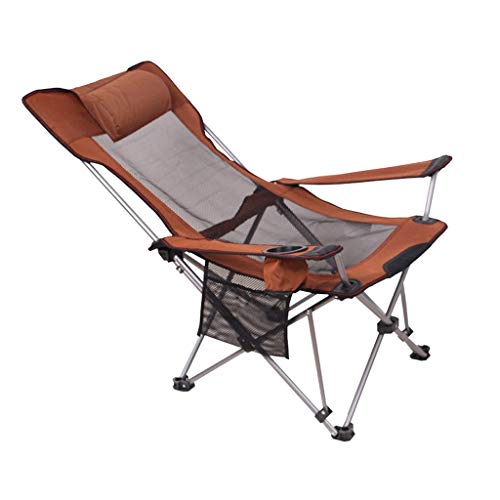 QIFFIY Silla Camping Silla Plegable Silla Silla de Playa Plegable portátil for Acampar Silla de la Pesca Volver Ocio Descanso for Comer heces Silla Silla de Playa (Color : Orange)