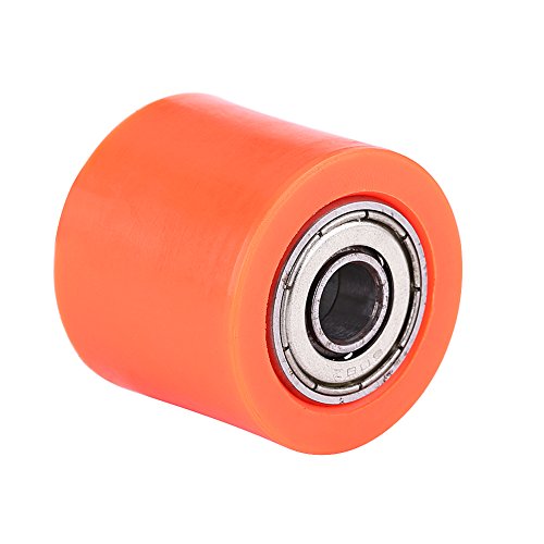 Qiilu 8mm Universal Cadena de rodillos guía Polea tensora Rueda para moto Dirt Bike Enduro(naranja)