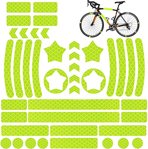 QIMMU 42 Piezas Pegatina Reflectante Bicicleta,Adhesivos Reflectantes Casco,Pegatina Reflectante Bici,Adhesivos Reflectantes para Bicicleta,Cochecito,Casco,Moto
