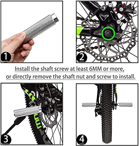 QIQN Clavijas de Bicicleta Antideslizantes de aleación de Aluminio Apto para Ejes Delanteros o Traseros, para Bicicleta Bici BMX 2 Piezas Plata