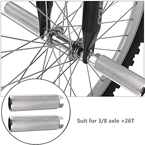 QIQN Clavijas de Bicicleta Antideslizantes de aleación de Aluminio Apto para Ejes Delanteros o Traseros, para Bicicleta Bici BMX 2 Piezas Plata