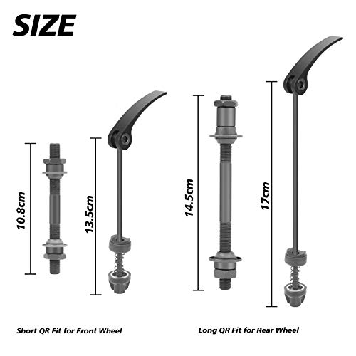 QKURT 1 Par Rápida Palanca de Liberación, eje de bicicleta Liberación Rápida MTB Brocheta de Liberación para bicicleta de carretera, bicicleta de montaña, MTB, BMX