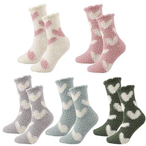 QKURT 5PCS Invierno Calcetines Termicos,Calcetines Mujer Invierno Calcetines Mujer Divertidos para mujeres niñas