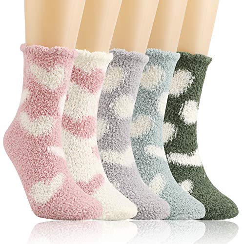 QKURT 5PCS Invierno Calcetines Termicos,Calcetines Mujer Invierno Calcetines Mujer Divertidos para mujeres niñas