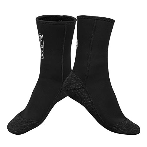 QKURT Calcetines de Neopreno, Calcetines de Neopreno de 3 mm para Buceo, Snorkel y Deportes acuáticos, Calcetines Antideslizantes para Hombres y Mujeres