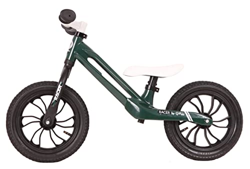 QPlay Bicicleta sin pedales Racer junior de magnesio, color negro y verde