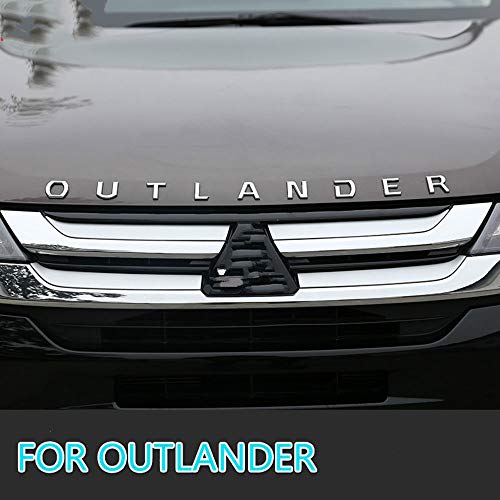 QQKLP Ajuste para el Logotipo de Mitsubishi Outlander Cromo del Coche Cartas Emblema de la Capilla del Logotipo de la Insignia del Coche Pegatinas Accesorios de Estilo de Coches 2009-2020,Plata