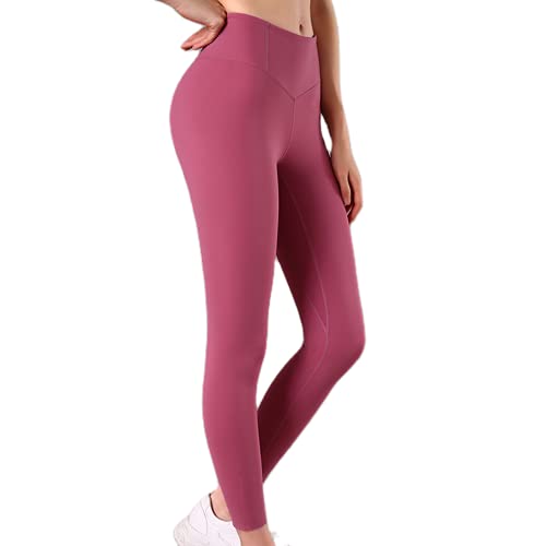 QTJY Pantalones de Yoga sin Costuras para Mujer Pantalones de Yoga con Control del Vientre Medias de Cintura Alta Estiramiento de Secado rápido Pantalones Deportivos de Gimnasio FL