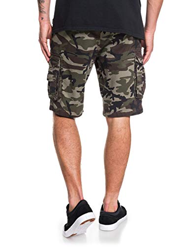 Quiksilver Sr Pantalones Cortos, Hombre, Camo Print Crucial Battle, 32