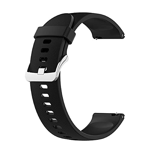 QULLOO Correa para Xiaomi Mi Watch/Xiaomi Mi Watch Color Sport,Flexible Silicona Reloj de Recambio Ajustable Brazalete Smart Watch Correa de Repuesto (Negro)