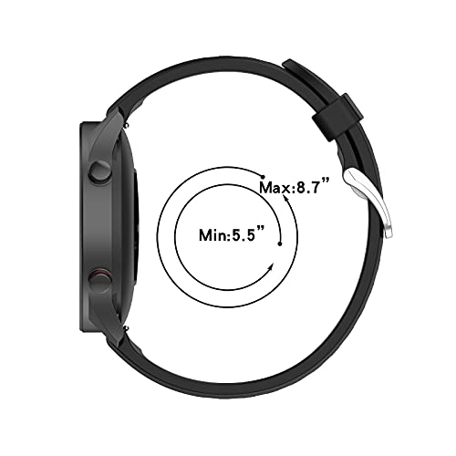 QULLOO Correa para Xiaomi Mi Watch/Xiaomi Mi Watch Color Sport,Flexible Silicona Reloj de Recambio Ajustable Brazalete Smart Watch Correa de Repuesto (Negro)