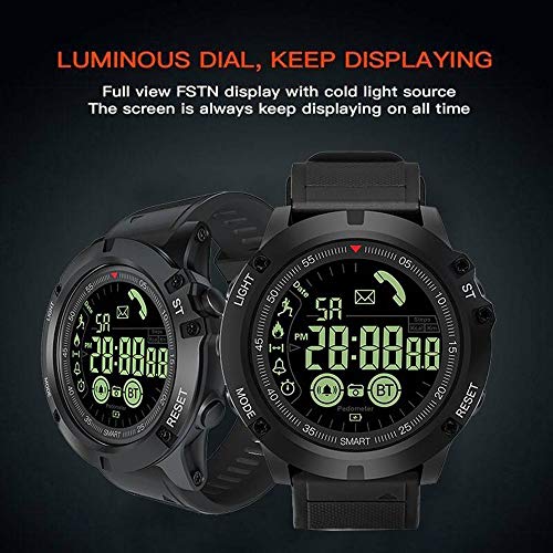 QYLJX Smart Watch Fitness Tracker, Reloj Deportivo Táctico Impermeable Grado Militar Reloj Podómetro Contador de CaloríAs Contador de Recordatorio, con iOS Android para Hombres Mujeres