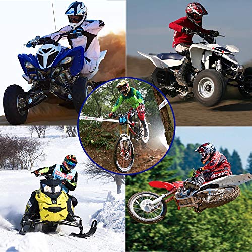 QYTK® Casco Motocross Niño Azul Blanco Rojo, MT-54 Full Face Motorcycle Cross Helmet Casco Motocicleta con Gafas Guantes Mascarilla, Al Aire Libre Motorbike ATV MTB Racing Seguridad Set,XL(57~59CM)