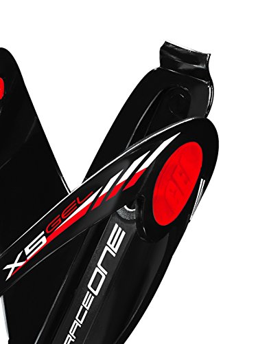 Raceone.it - Kit Race Trio X5 Gel (4 PCS): 2 Porta Bidon X5 + Bidon de Ciclismo XR1 + Toolbox PR1 Bici Carrera de Ruta/Bicicleta de Montaña MTB/Gravel Bike. Color: Negro/Rojo 100% Made IN Italy