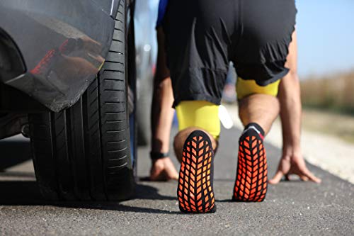 Rainbow Socks - Hombre Mujer Calcetines Antideslizantes de Deporte - 2 Pares - Negro Azul - Talla 39-41