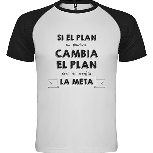 rainUP – Camiseta Deportiva Hombre – No Cambies La Meta - Running Entrenamiento Maratón - Manga Corta (Negro, XXL)
