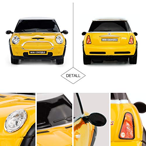 RASTAR Mini Cooper S Amarillo 1:24 RC Coche de Juguete, Coche teledirigido, Regalo de los niños (Amarillo)