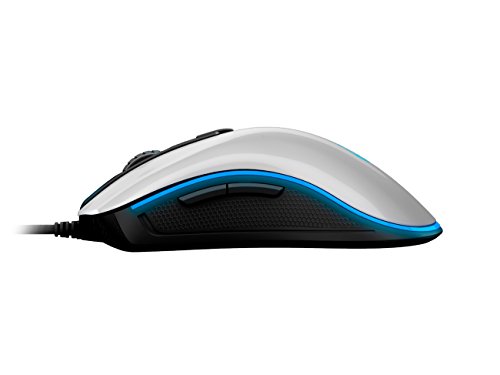 Raton Gaming Ozone Neon M50 - Mouse Gaming avanzado - Sensor Optico, Iluminación LED RGB, Tecnología OMRON, dpi 5000 Ajustable ,Blanco Brillante